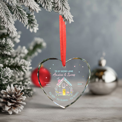 Personalized Christmas Ornaments, Heart Shaped Custom Ornaments For Couples Newlyweds
