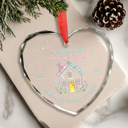 Personalized Christmas Ornaments, Heart Shaped Custom Ornaments For Couples Newlyweds