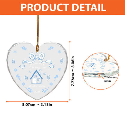 Personalized Couple Christmas Ornaments, Heart Shaped New Home Ornament