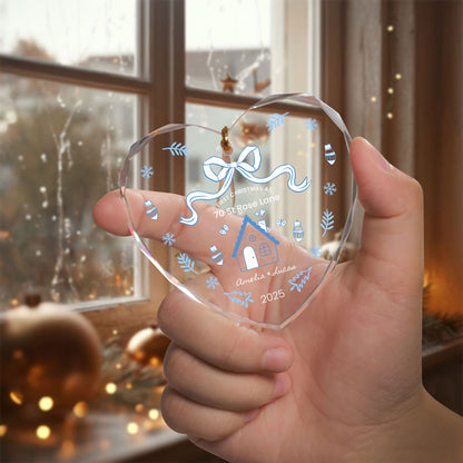 Personalized Couple Christmas Ornaments, Heart Shaped New Home Ornament