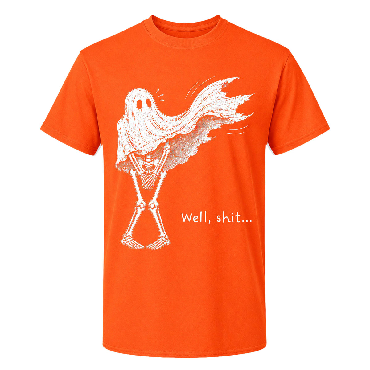 Skeleton Holding Red Balloon Graphic T-Shirt, Funny Halloween Inspired Skeleton Shirt, Spooky Season Casual Tee