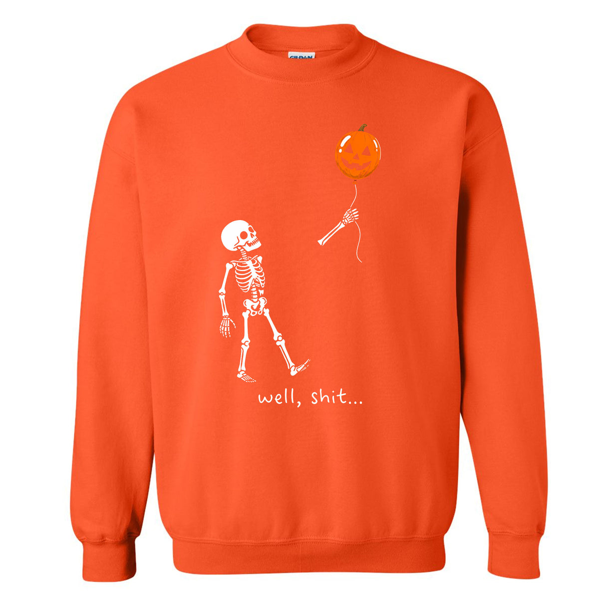 Skeleton Holding Red Balloon Graphic T-Shirt, Funny Halloween Inspired Skeleton Shirt, Spooky Season Casual Tee