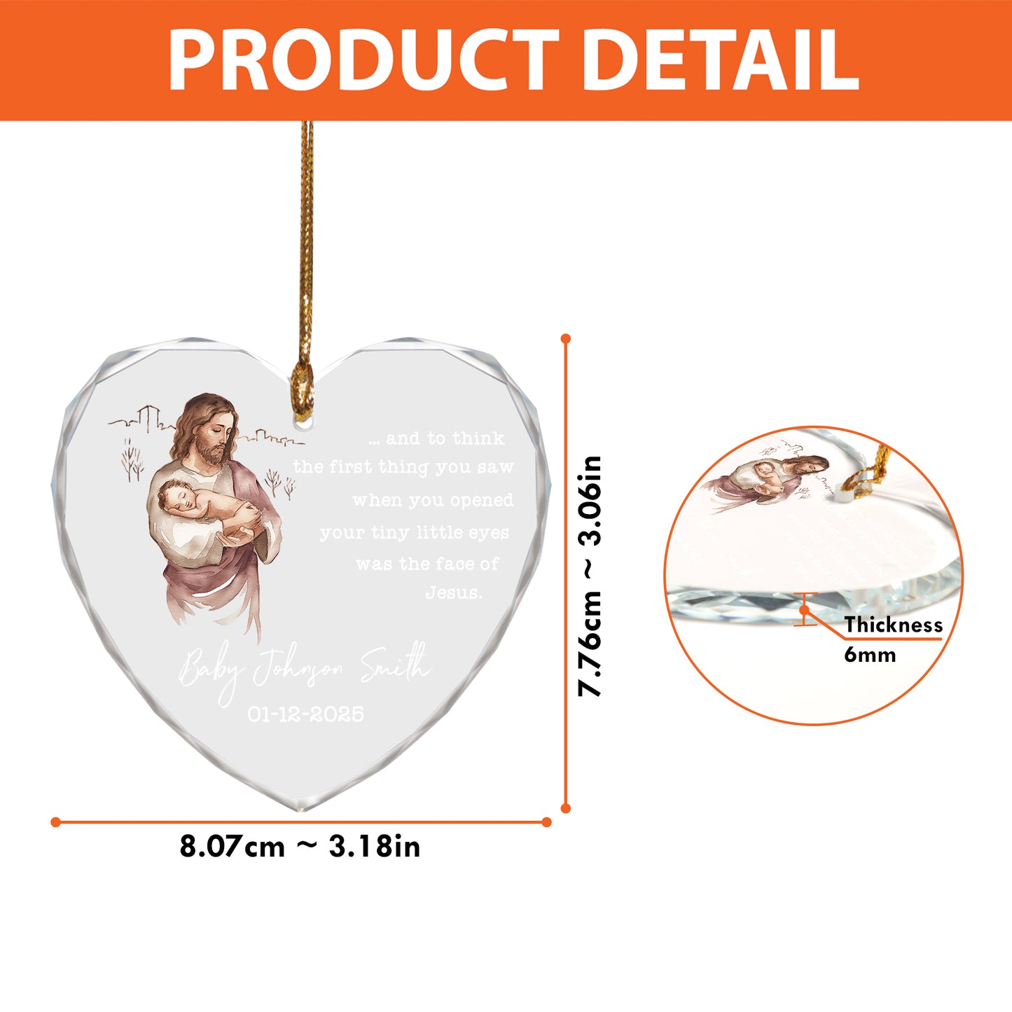 Personalized Baby Angel Ornaments For Christmas Tree, Miscarriage Gifts For Mothers