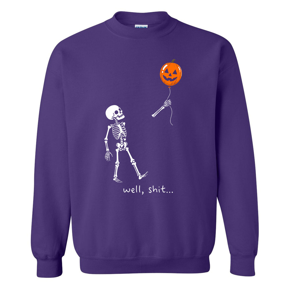 Skeleton Holding Red Balloon Graphic T-Shirt, Funny Halloween Inspired Skeleton Shirt, Spooky Season Casual Tee