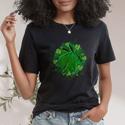 St Patricks day Shamrock Basketball Irish Boys Girls Men T-Shirt