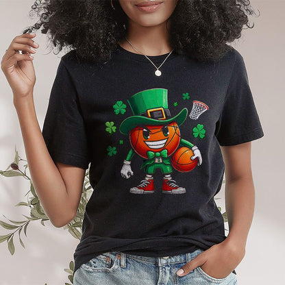 St Patricks day Shamrock Basketball Irish Boys Girls Men T-Shirt