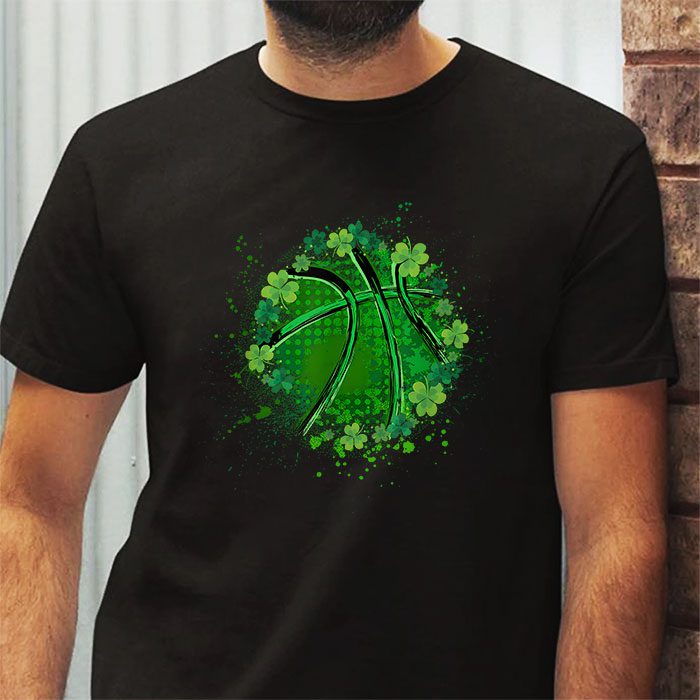 St Patricks day Shamrock Basketball Irish Boys Girls Men T-Shirt