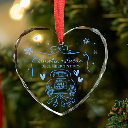Personalized Christmas Ornaments For Couples, 1st Christmas Married Ornament 2025