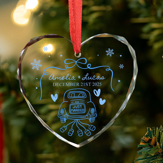 Personalized Christmas Ornaments For Couples, 1st Christmas Married Ornament 2025