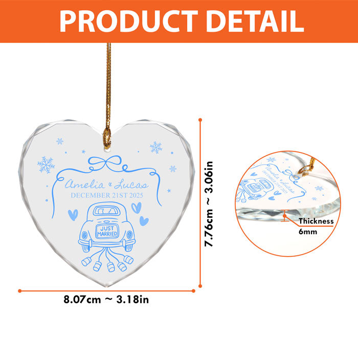 Personalized Christmas Ornaments For Couples, 1st Christmas Married Ornament 2025