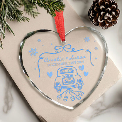 Personalized Christmas Ornaments For Couples, 1st Christmas Married Ornament 2025