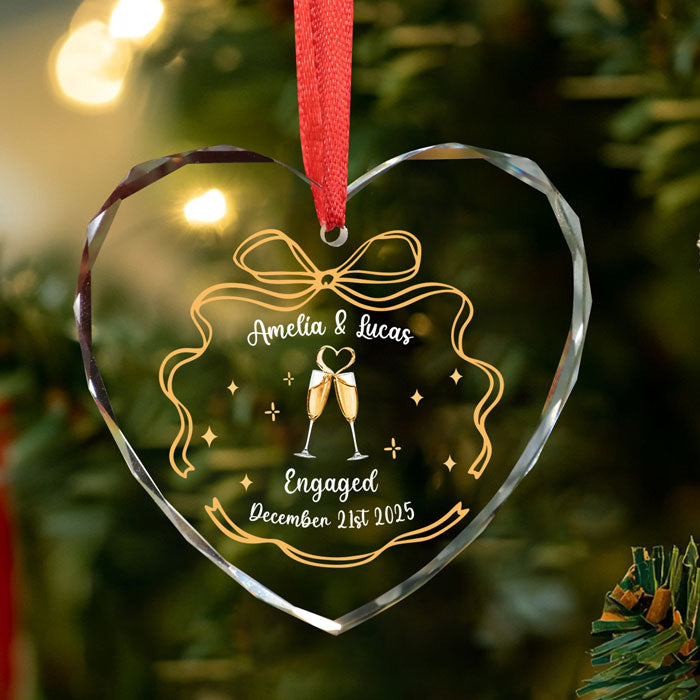 Engagement Ornament 2025 Personalized, Mr and Mrs Gifts For Holiday