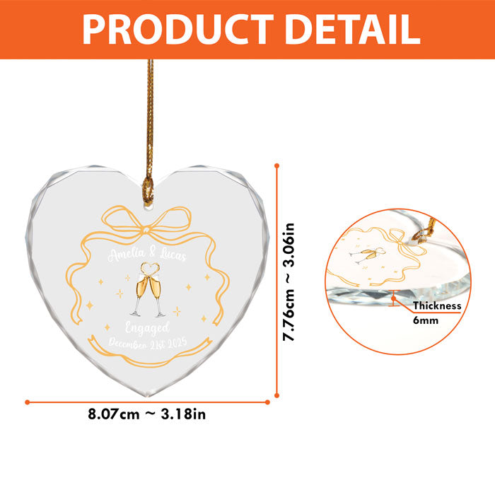 Engagement Ornament 2025 Personalized, Mr and Mrs Gifts For Holiday