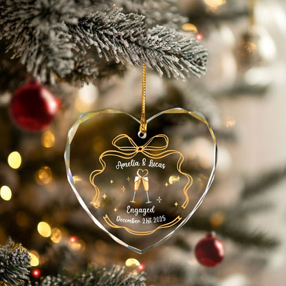 Engagement Ornament 2025 Personalized, Mr and Mrs Gifts For Holiday