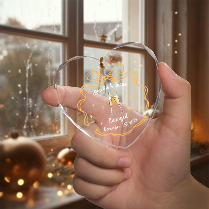Engagement Ornament 2025 Personalized, Mr and Mrs Gifts For Holiday