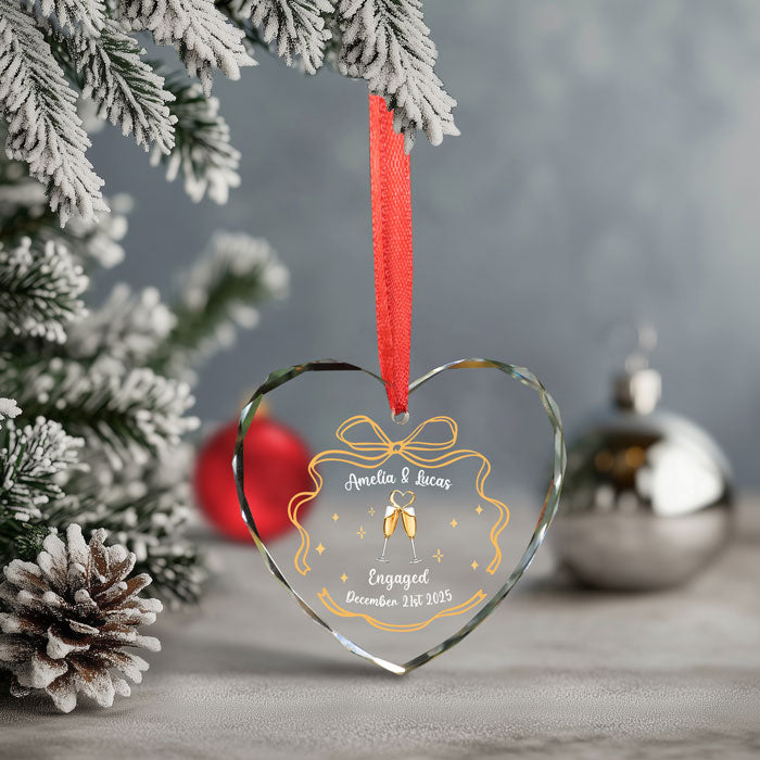 Engagement Ornament 2025 Personalized, Mr and Mrs Gifts For Holiday