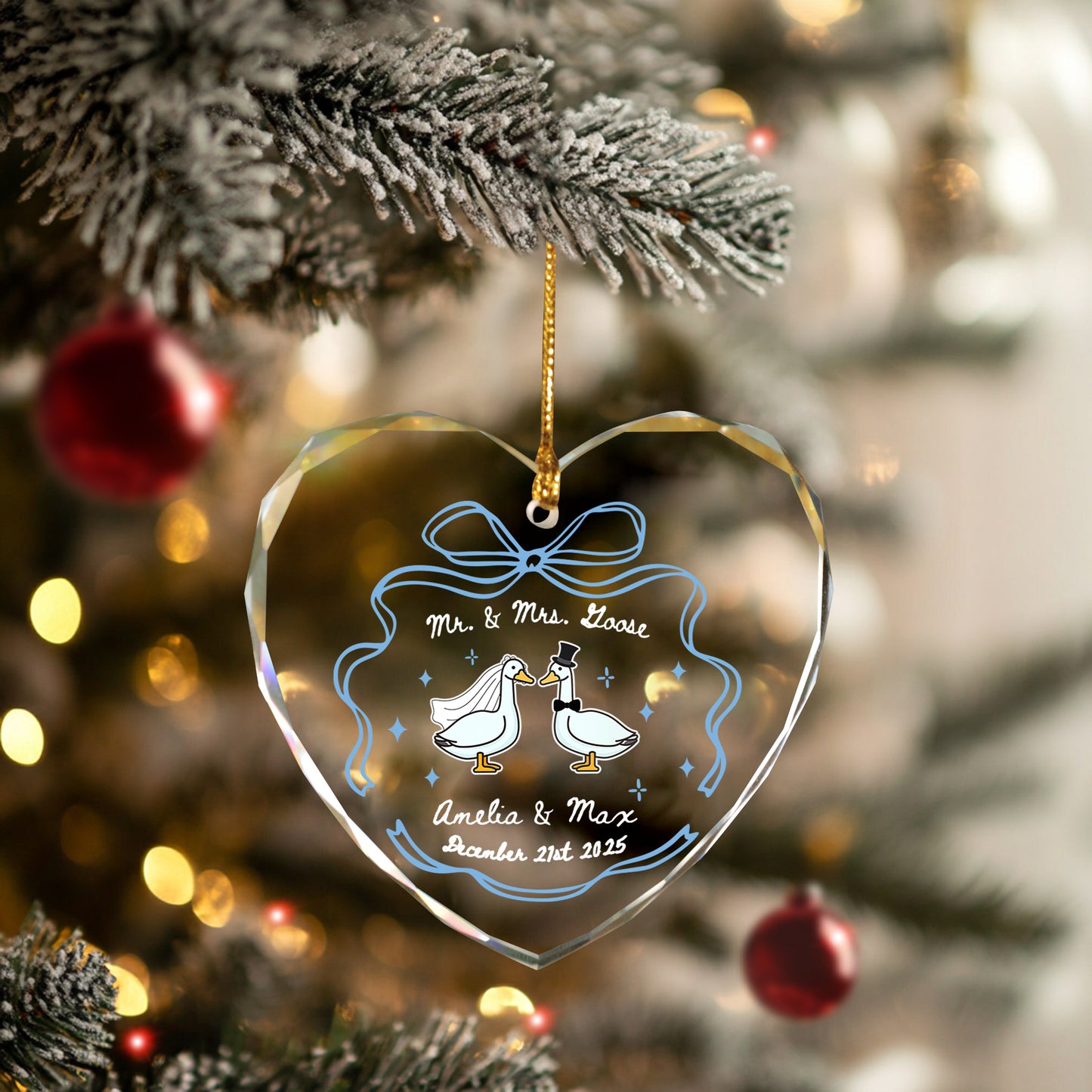 Personalized Christmas Ornaments For Couples, House Warming Gifts New Home