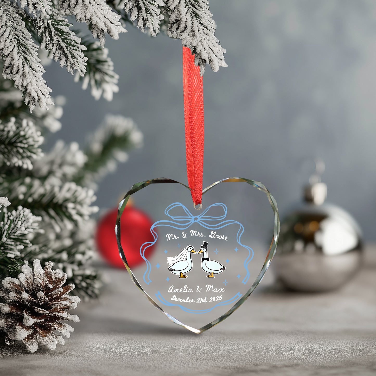 Personalized Christmas Ornaments For Couples, House Warming Gifts New Home