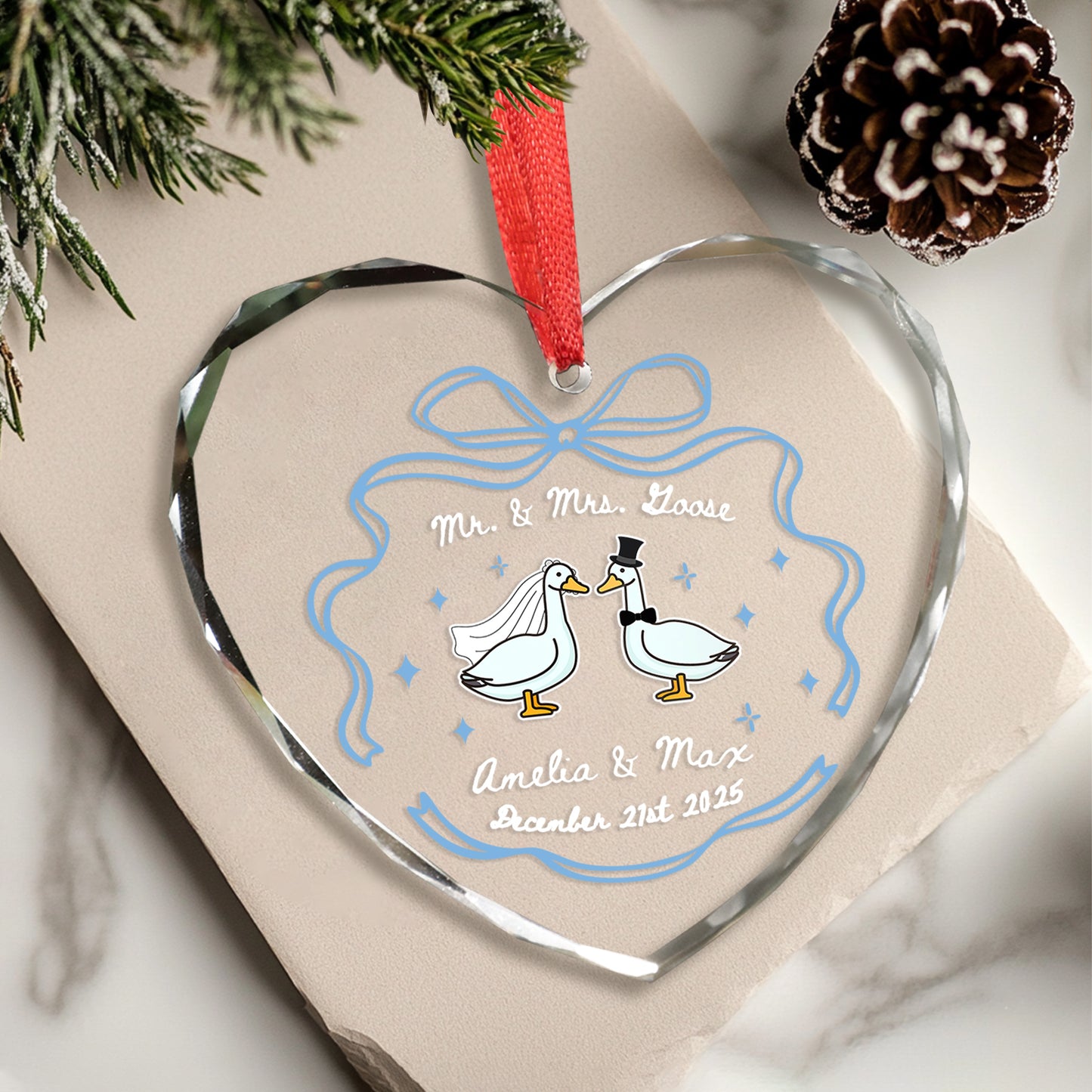 Personalized Christmas Ornaments For Couples, House Warming Gifts New Home