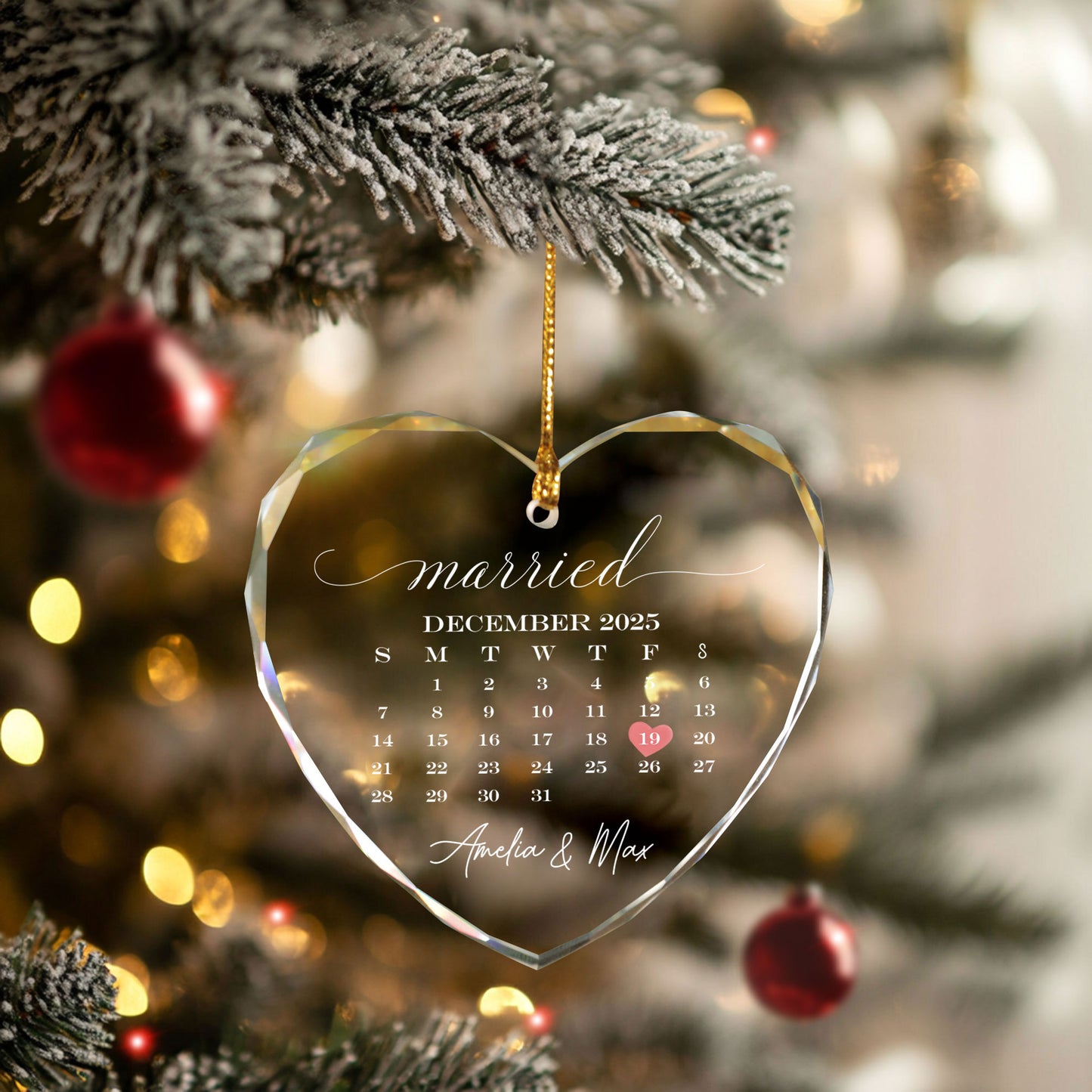 Personalized 1st Married Christmas Ornaments 2025, Wedding Gifts For Couples Or Friends