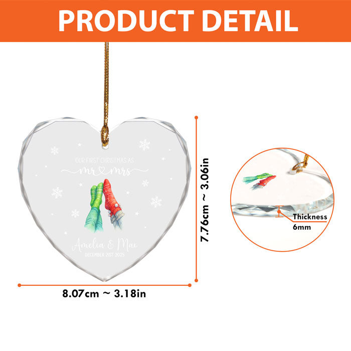 Personalized 1st Christmas Ornament For Couple Friends Or Loved Ones