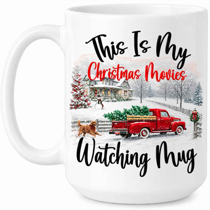 Christmas Movie Mug, Red Truck Christmas Tree Coffee Mug, Holiday Gift for Family