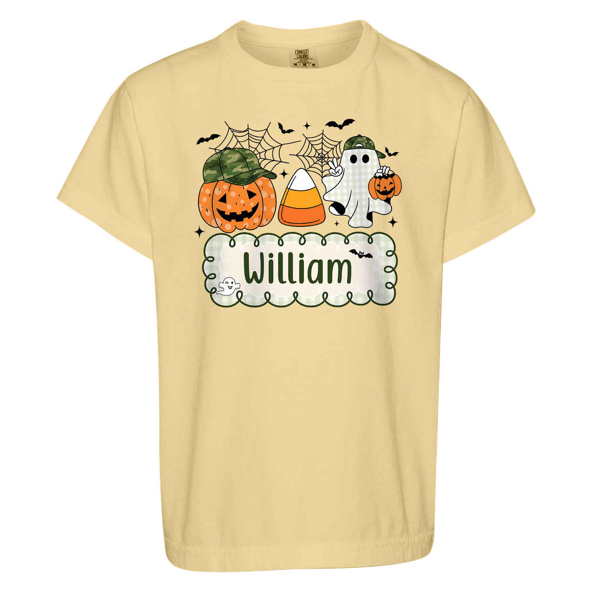 Personalized Halloween Kids Shirt - Custom Name Pumpkin Ghost T-Shirt - Cute Spooky Halloween Outfit for Kids