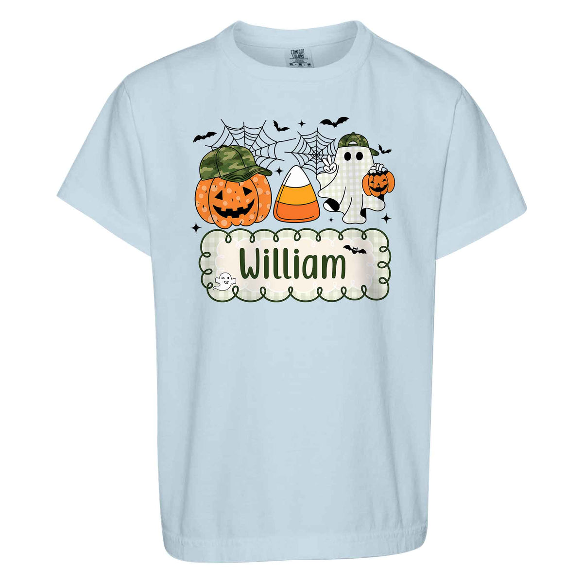 Personalized Halloween Kids Shirt - Custom Name Pumpkin Ghost T-Shirt - Cute Spooky Halloween Outfit for Kids