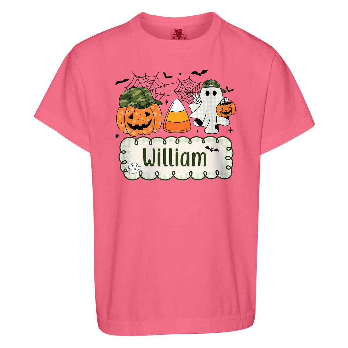 Personalized Halloween Kids Shirt - Custom Name Pumpkin Ghost T-Shirt - Cute Spooky Halloween Outfit for Kids