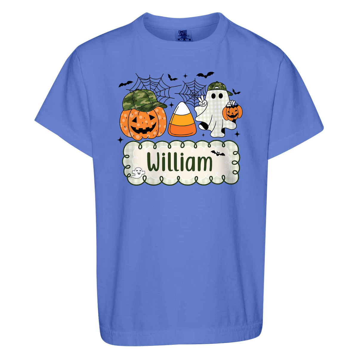 Personalized Halloween Kids Shirt - Custom Name Pumpkin Ghost T-Shirt - Cute Spooky Halloween Outfit for Kids