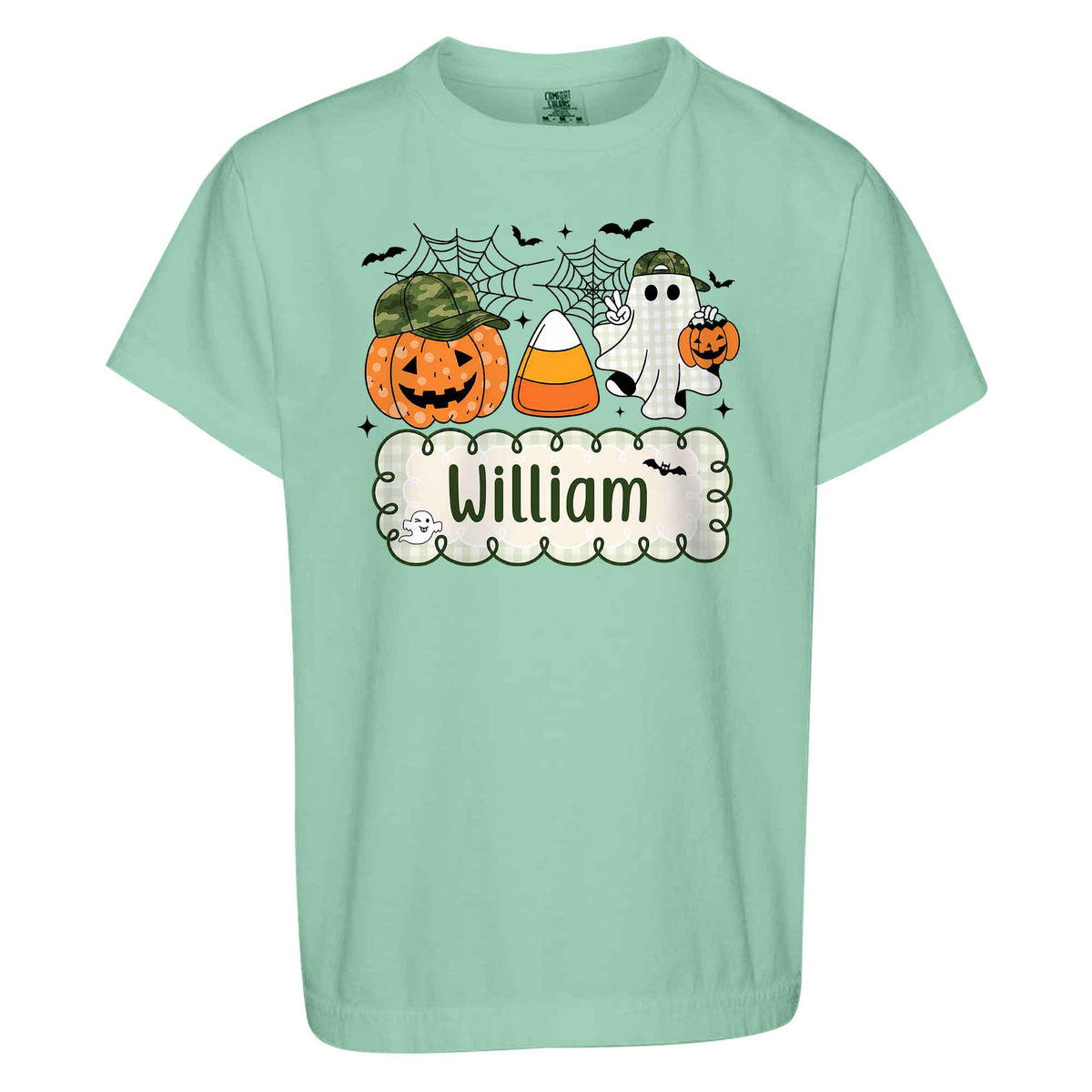 Personalized Halloween Kids Shirt - Custom Name Pumpkin Ghost T-Shirt - Cute Spooky Halloween Outfit for Kids