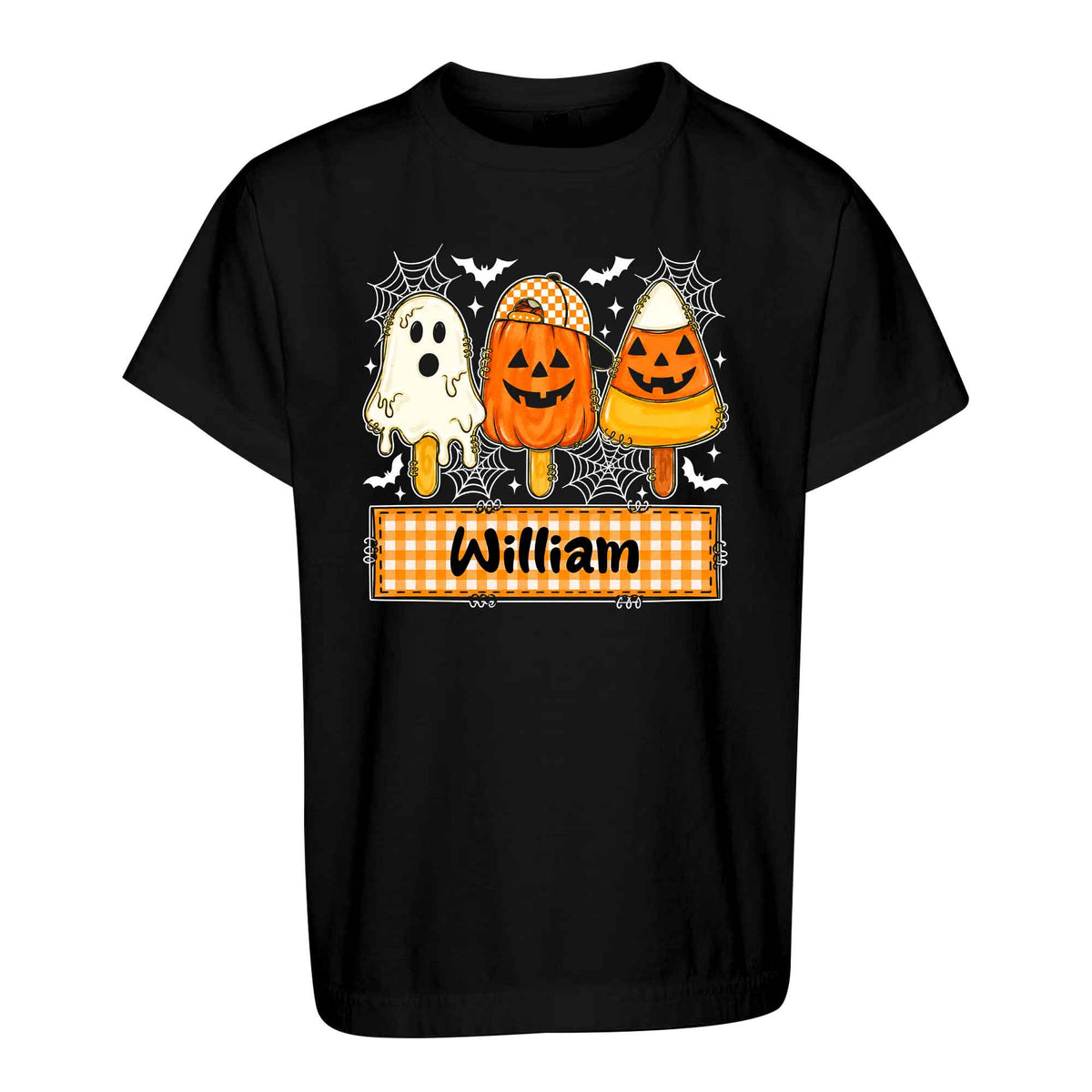 Personalized Halloween Sweatshirt, Custom Name Spooky Ghost Pumpkin, Halloween Gift for Boy & Girl
