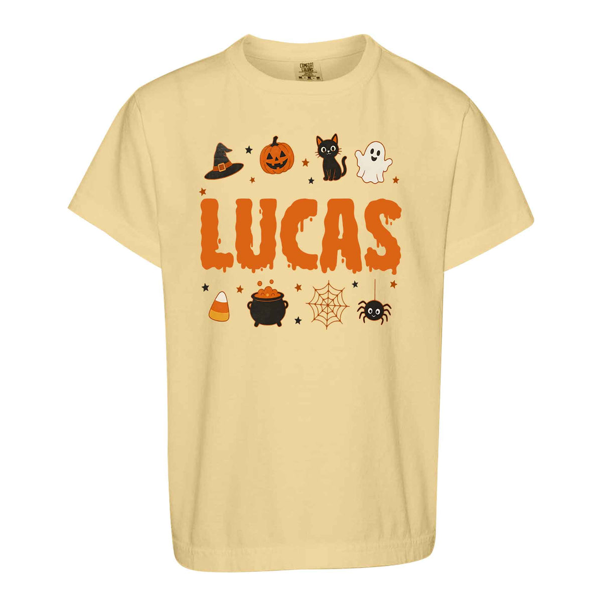 Personalized Halloween Sweatshirt, Custom Name Spooky Ghost Pumpkin, Halloween Gift for Boy & Girl