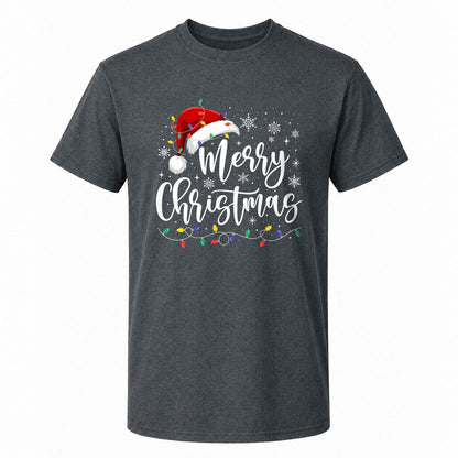 Matching Family Christmas Shirts, Merry Christmas Santa Hat Graphic Tees, Christmas Gift for Family
