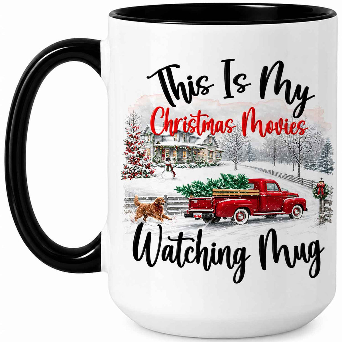 Christmas Movie Mug, Red Truck Christmas Tree Coffee Mug, Holiday Gift for Family