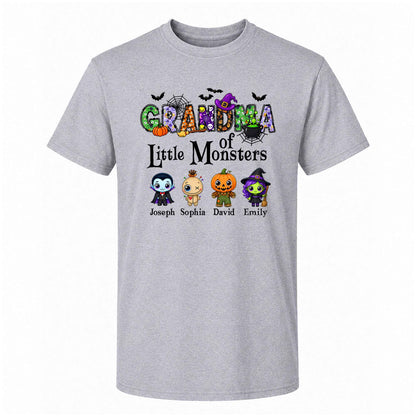 Personalized Halloween Sweatshirt - Grandma's Little Monster - Halloween Family Gift
