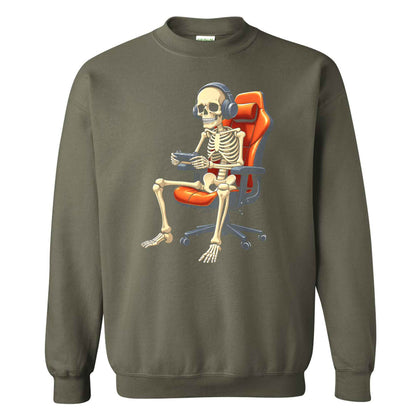 Skeleton Gamer Halloween Sweatshirt, Boys Pumpkin Gaming Shirt, Funny Halloween Gift