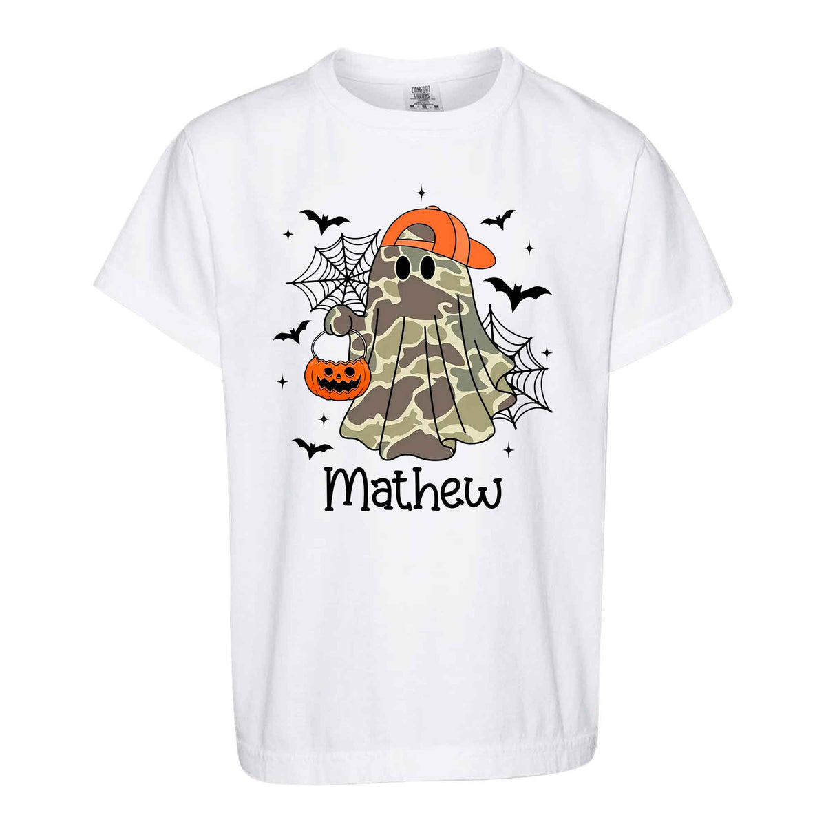 Personalized Halloween Sweatshirt, Custom Name Spooky Ghost Pumpkin, Halloween Gift for Boy & Girl
