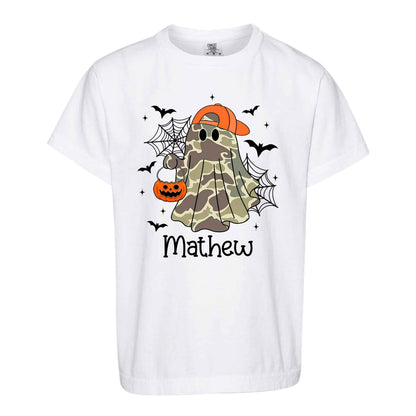 Personalized Halloween Sweatshirt, Custom Name Spooky Ghost Pumpkin, Halloween Gift for Boy & Girl