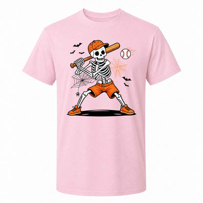 Baseball Skeleton Graphic Halloween Sweatshirt, Spooky Baseball Player Shirt, Funny Halloween Gift