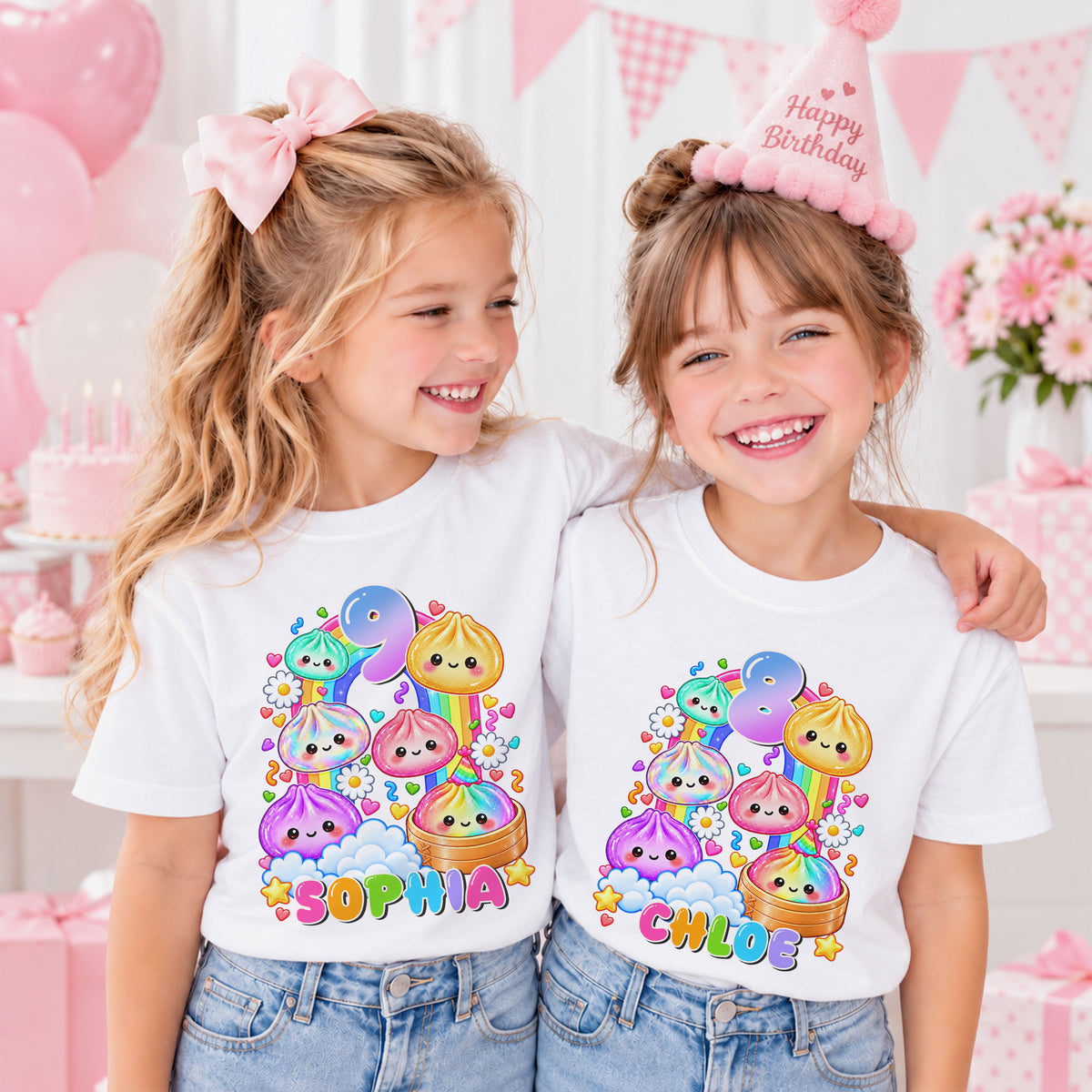 Personalized Dumpling Squish Birthday T-Shirt, Custom Squish Party Shirt For Kid, Birthday Girl Graphic Tee