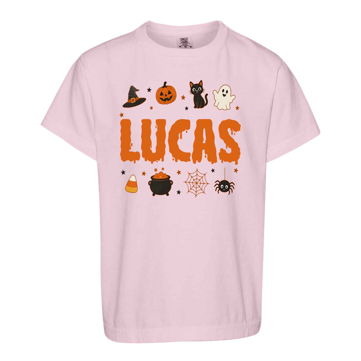 Personalized Halloween Sweatshirt, Custom Name Spooky Ghost Pumpkin, Halloween Gift for Boy & Girl