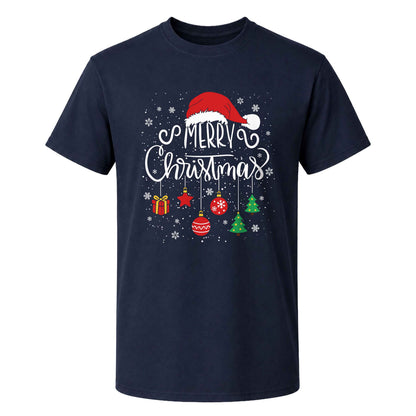 Matching Family Christmas Shirts, Merry Christmas Santa Hat Graphic Tees, Christmas Gift for Family