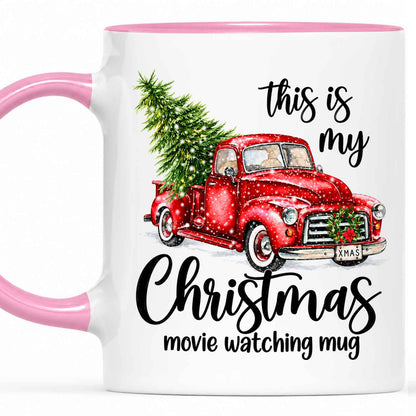 Christmas Movie Mug, Red Truck Christmas Tree Coffee Mug, Holiday Gift for Family