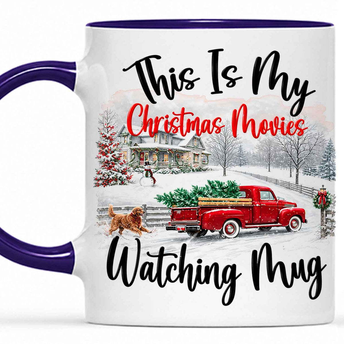 Christmas Movie Mug, Red Truck Christmas Tree Coffee Mug, Holiday Gift for Family