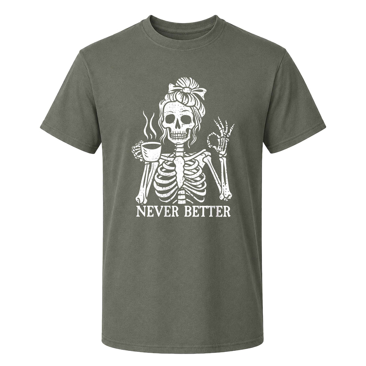 Funny Skeleton Coffee Halloween Sweatshirt, Never Better Graphic, Halloween Gift