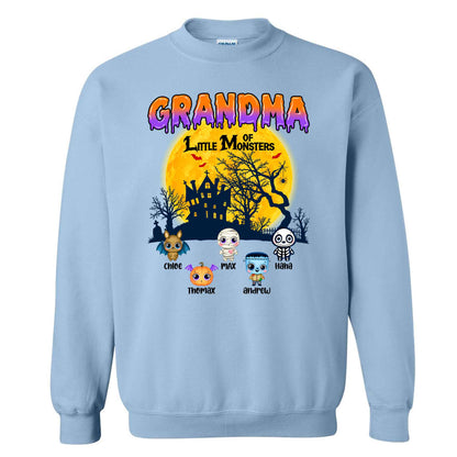 Personalized Grandma Monster Halloween Sweatshirt, Custom Characters & Names Halloween Family Gift