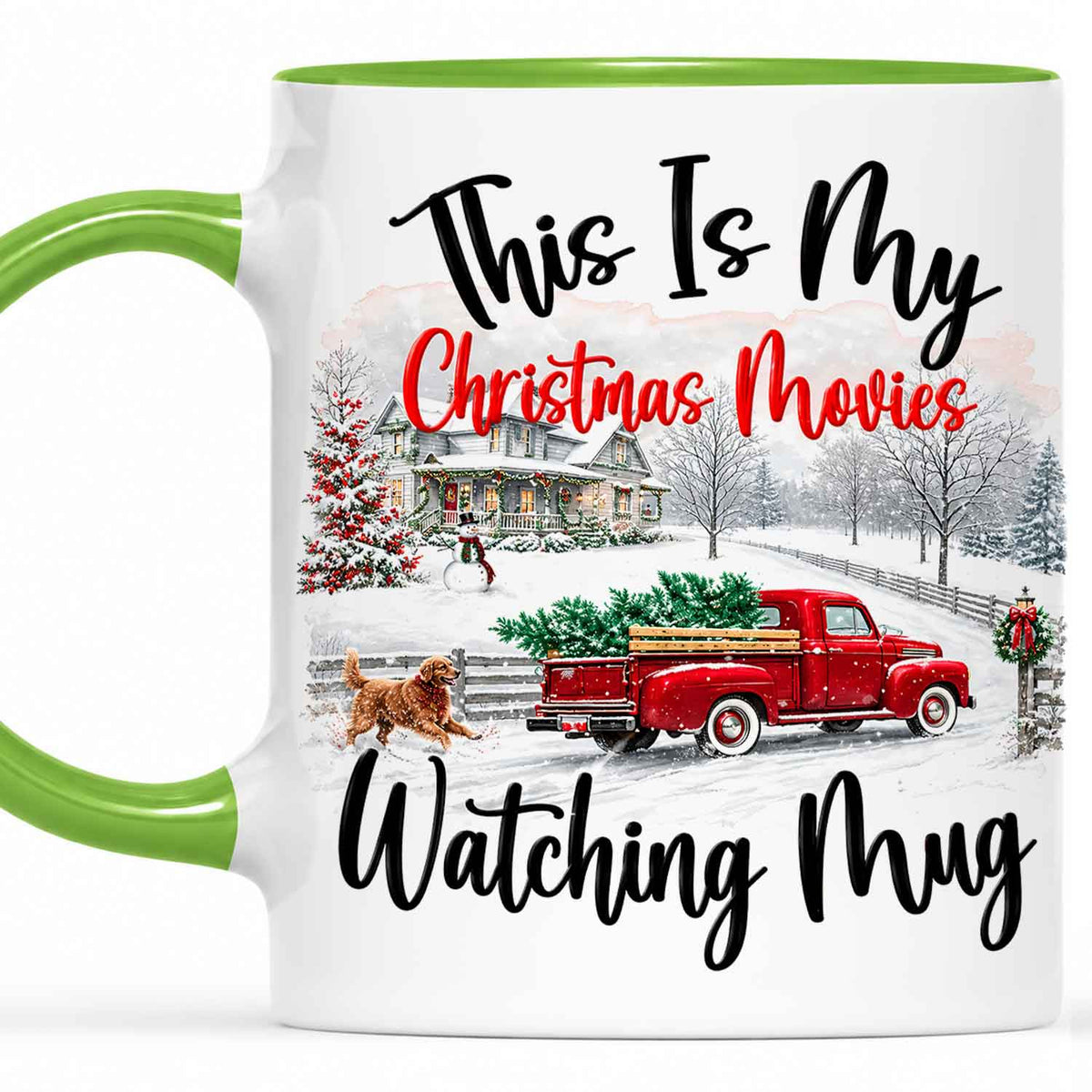 Christmas Movie Mug, Red Truck Christmas Tree Coffee Mug, Holiday Gift for Family