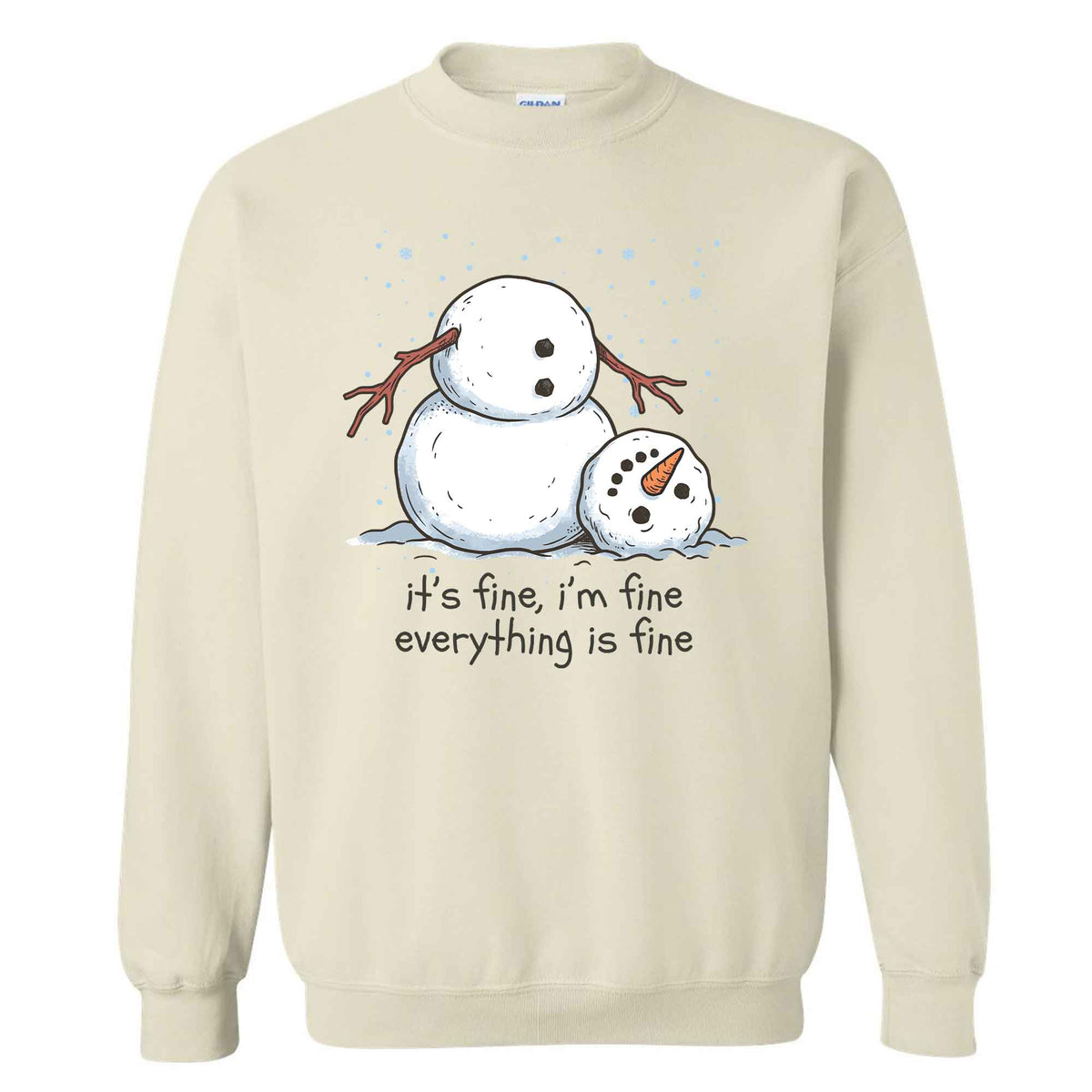 Funny Snowman Christmas Sweatshirt, Everything Is Fine Holiday Graphic Tee, Christmas Gift