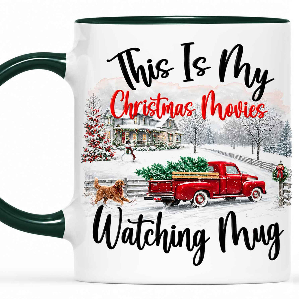 Christmas Movie Mug, Red Truck Christmas Tree Coffee Mug, Holiday Gift for Family